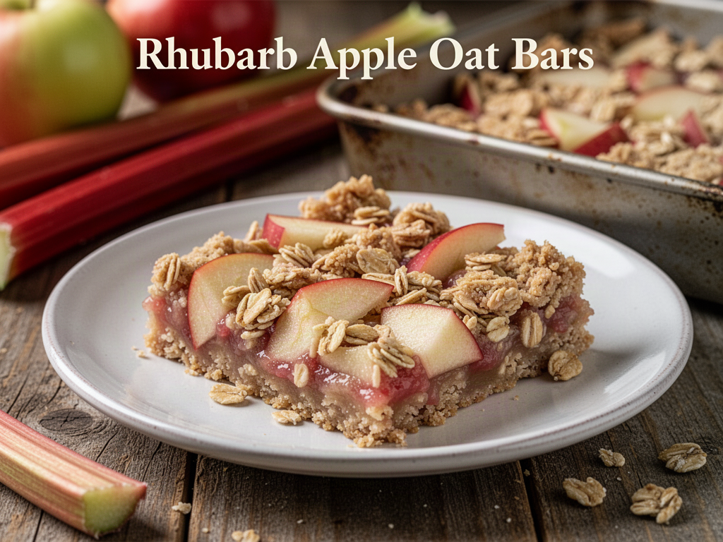 Rhubarb Apple Oat Bars
