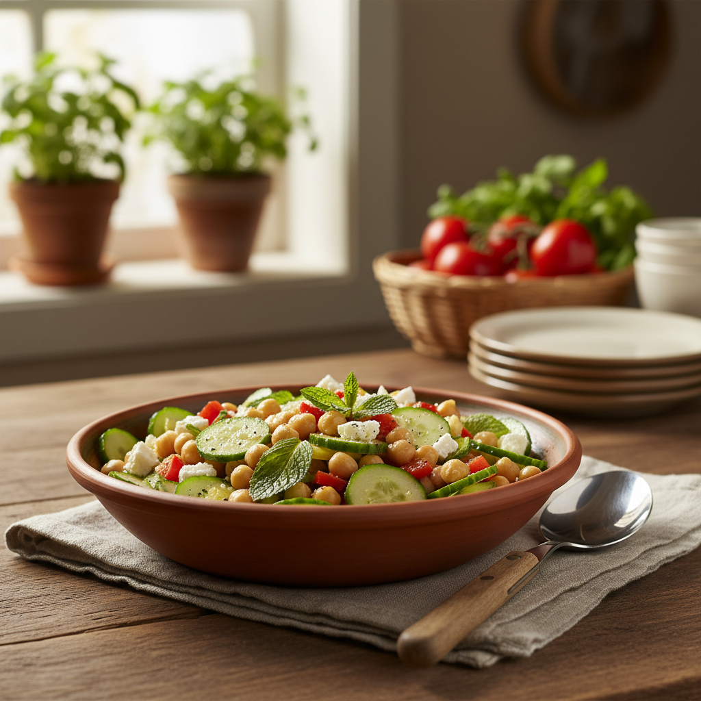 Cucumber Chickpea Salad