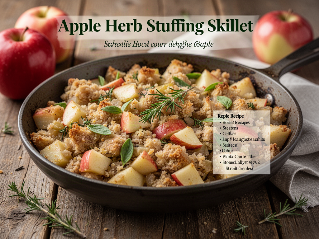 Apple Herb Stuffing Skillet